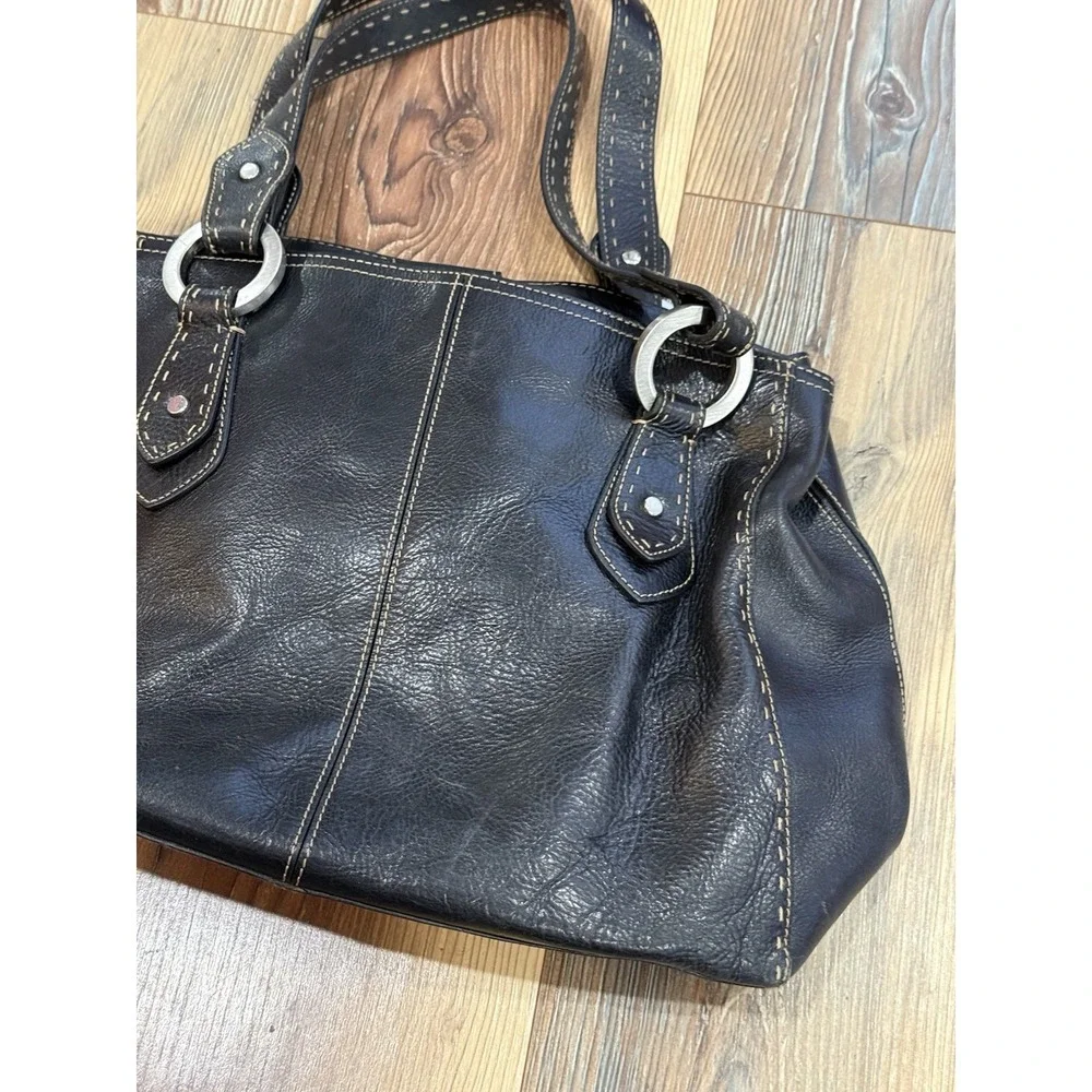 Fossil, Woman's, Bag, Black, Vintage, Leather, Large, Satchel Style, Shoulder